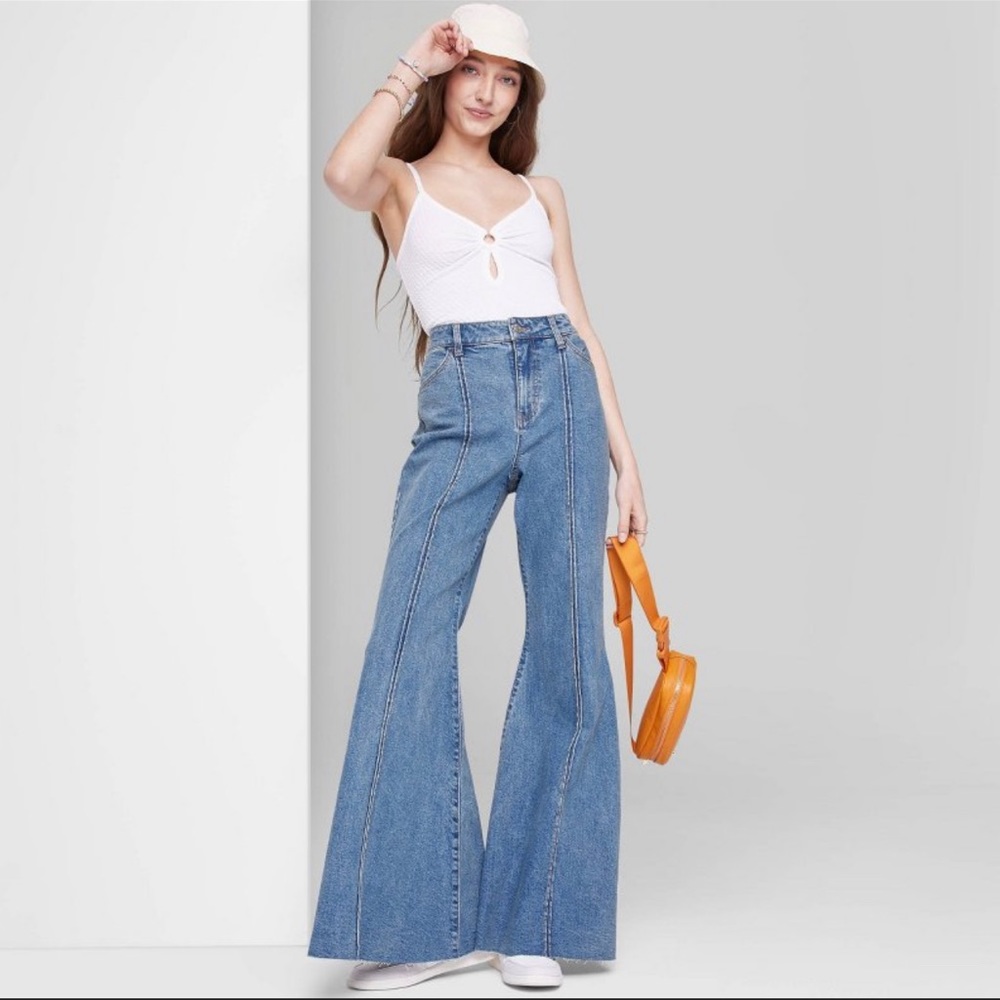 Women high rise extreme flare jeans wild fable NWT